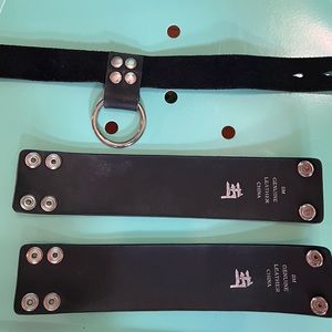 100% Leather with metal hardware Lot 3 set